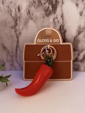 Danbar Gloss & Go Chili Pepper Keychain Red Pepper Charm Novelty Key Ring